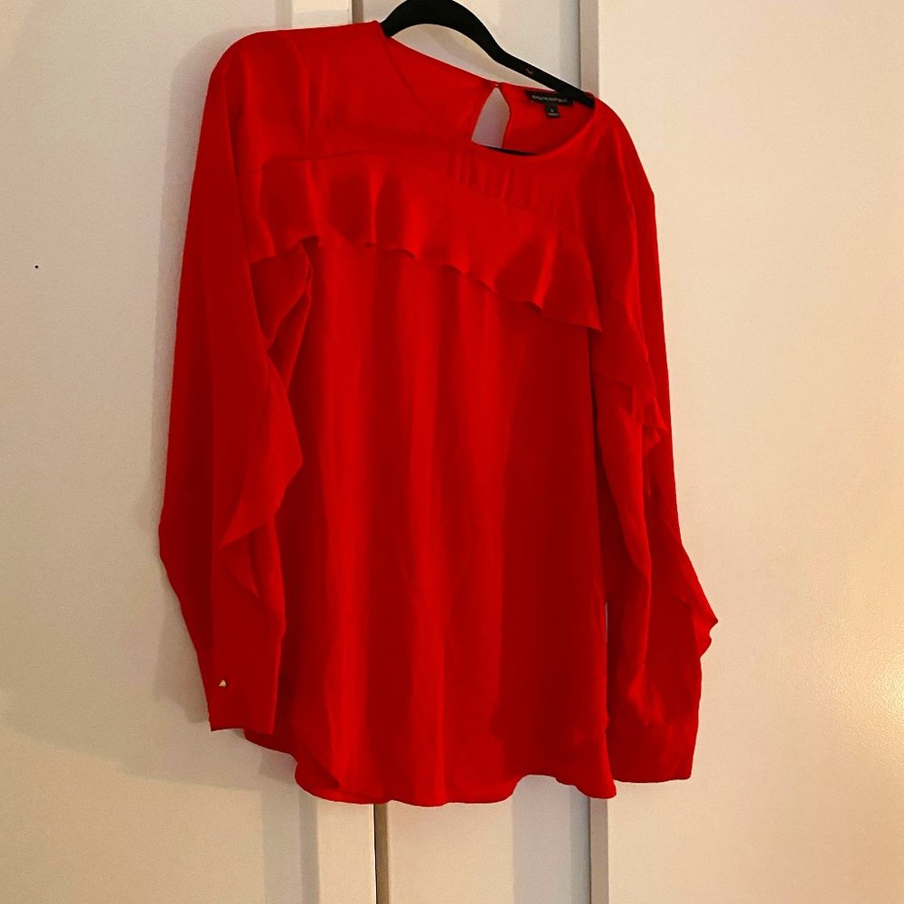 Banana Republic Ruffle Red Blouse